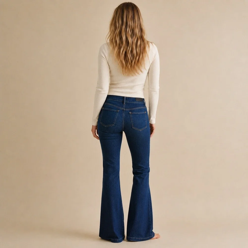 SPANX Pull On Flare Jeans High Rise Dark Wash XL NWT
